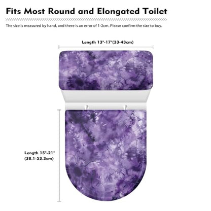 Marble Purple Toilet Lid Covers & Toilet Tank Lid Cover Elastic Edges Universal Fit Standard Oblong Elongated Toilet Home Xmas Decoration - color: Marble Purple