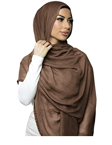 Txameru Women's Viscose Cotton Hijab Scarf - color: Almond