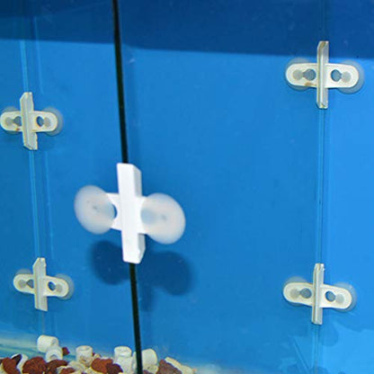 Aquarium Suction Cup Divider Clip, 40Pcs PVC Partition Support, White Fish Tank Separating Board Holder (White) - color: White