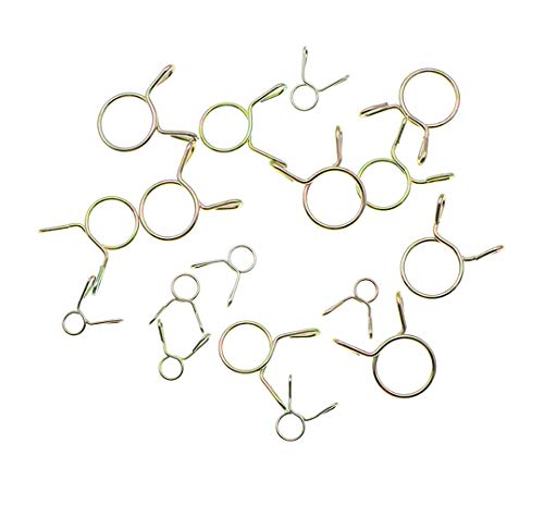 250 Pieces 10 Sizes Fuel Line Hose Tubing Spring Clips Clamps Assortment Kit for Motorcycle Scooter ATV, 5-14mm