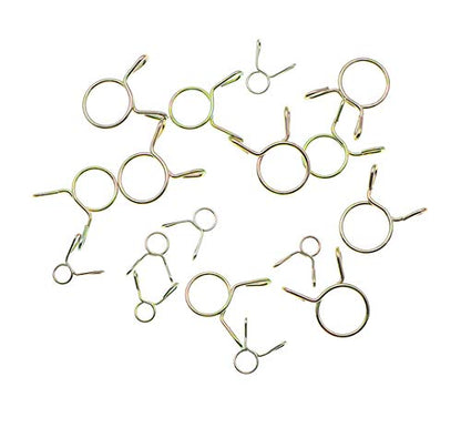 250 Pieces 10 Sizes Fuel Line Hose Tubing Spring Clips Clamps Assortment Kit for Motorcycle Scooter ATV, 5-14mm