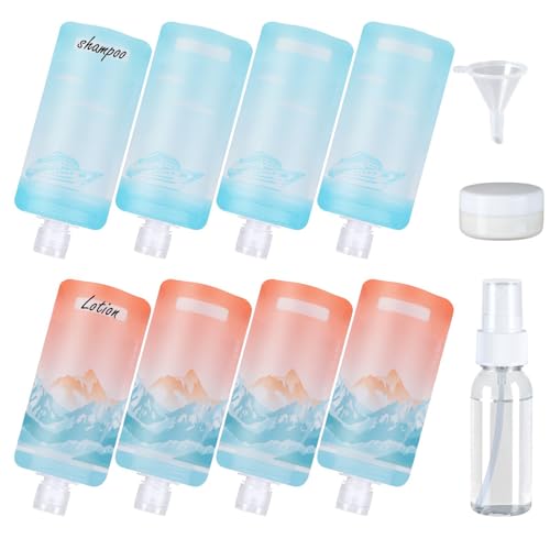 PACKISM 11 Pack Travel Pouches for Toiletries - 90ml 3 oz Liquid Container - color: 11pcs, Active Mountain/Cruise Ship, style: Adventure & Cruise Specific