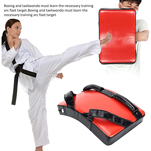 Taekwondo Curved Foot Target, Ergonomically Designed Muay Thai Pad for Training, Curved Kickboxing Strike Shield for Martial Arts, Taekwondo, Karate - color: Red