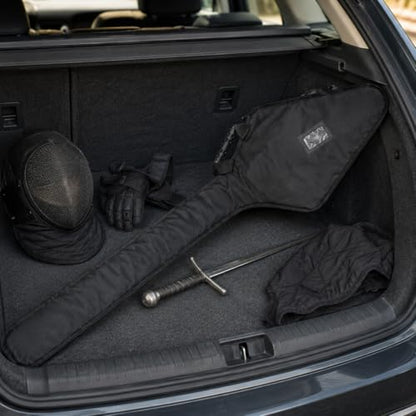 HEMA Sword Bag, 1680D Polyester HEMA Bag for Longsword, Saber, Rapier and Training Weapons, Padded Sword Carrying Case with Shoulder Strap, Black, (Two Sword Basic) - size: One Sword