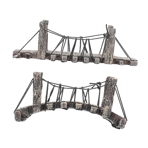 STOBOK 2pcs Mini Fairy Bridge Statue for DIY Landscaping Decor Resin Bridge Shape for Bonsai Aquarium and Home Decor