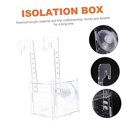 COLLBATH Hanging Isolation Box for Fish Transparent Breeding Separator Upper Cover for Aquarium Use Safe and Practical Fish Hatchery Accessory