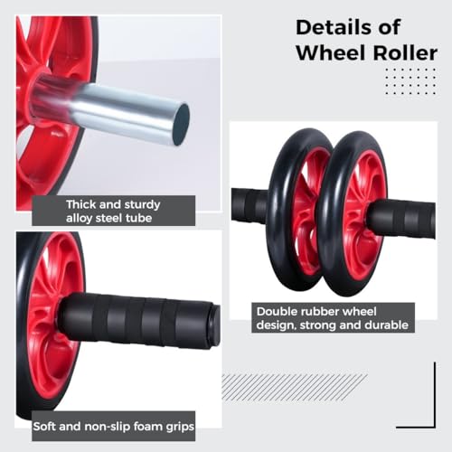Complete 4-in-1 Ab Wheel Roller Kit with Push-Up, Knee Pads & Core Sliders - Home Workout Solution for Men and Women