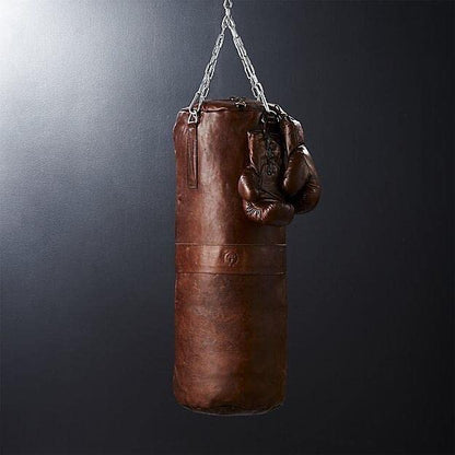 Modest Vintage Player Retro Heritage Brown Leather Heavy Punching Bag (UN-Filled)