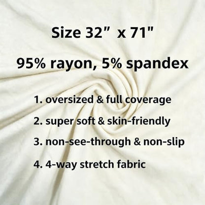 Lina & Lily Non-see-through Premium Jersey Maxi Hijab Head Scarf Wrap for Muslim Women - color: Ivory White
