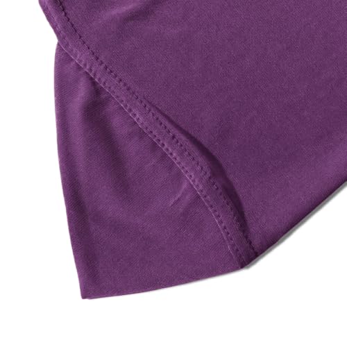 Instant Hijab Ready To Wear Hijab Scarf for Women Soft Long Muslim Jersey Hijabs Head Scarf for Prayer Abaya - color: Purple