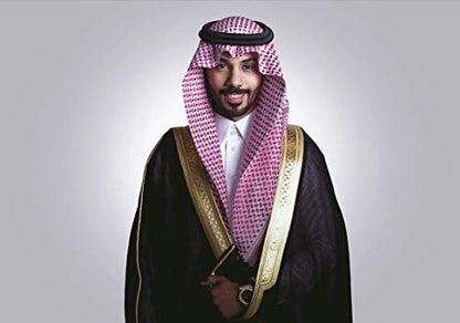 HOMELEX Keffiyeh Arab Head Scarf for Men Sheikh Muslim Turban Saudi Dubai Headwear - color: Red-q