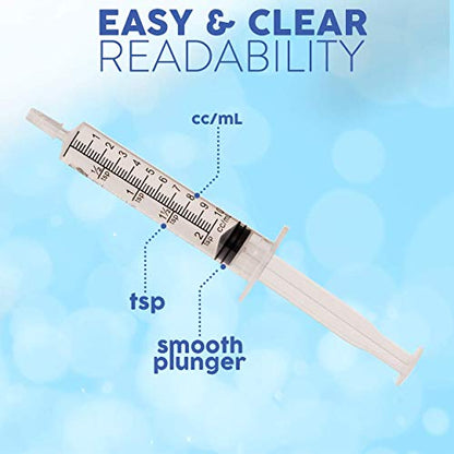 Care Touch 15 Pack 10ml Oral Syringes with Luer Slip Tip - Disposable 10cc Syringe Without Needle - Liquid Medicine Syringes for Children, Babies, Infants and Pets - Single-Wrapped and Leak Resistant