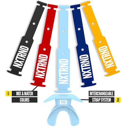 Nxtrnd One Pro Football Mouth Guard, Interchangeable Strap, Fits Adult & Youth (Columbia Blue) - color: Columbia Blue Pro
