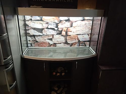HD Rock Stone Texture Aquarium Background Poster for Fish Tank Backdrop Sticker Decorations Selfadhesive (48" x 30"/ 122 x 76cm) - size: 48" x 30"/ 122 x 76cm