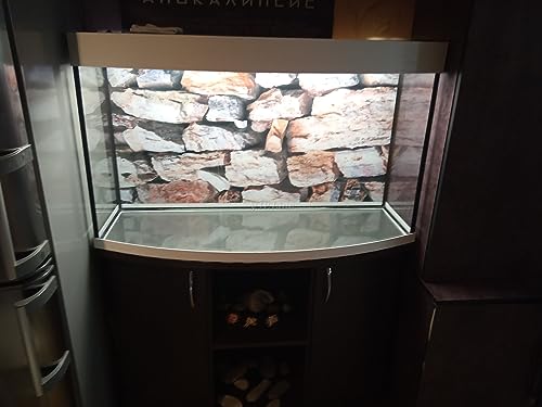 HD Rock Stone Texture Aquarium Background Poster for Fish Tank Backdrop Sticker Decorations Selfadhesive (60" x 30"/ 152 x 76cm) - size: 60" x 30"/ 152 x 76cm