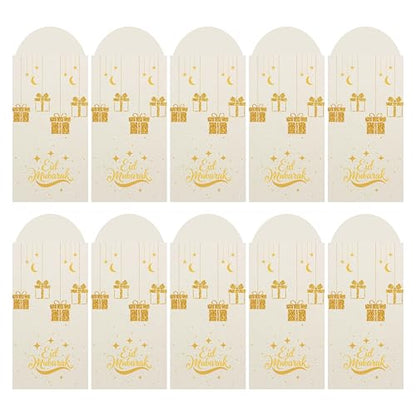 Eid Mubarak Money Envelopes for Cash – Perfect Eid Gifts, Ramadan & Eid Celebrations, Eid Mubarak Card & Cash Envelope (Pack of 10)