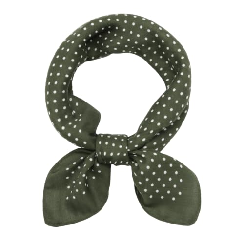 Neck Scarf for Women, 27.5 Inches Polka Dot Scarf Lightweight - color: Green