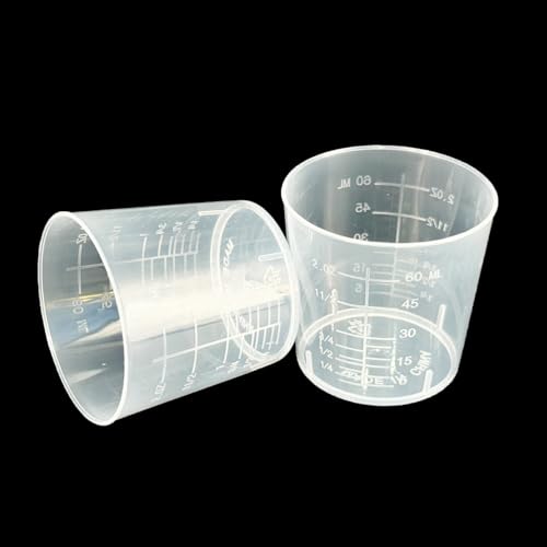 20 Pack 60ml/2oz Plastic Liquid Measuring Cups Transparent Mixing Cups Medicine Cups Lab Graduated Beakers Clear Measuring Jugs Set Medium Kitchen Baking Cooking Measure Tool Home