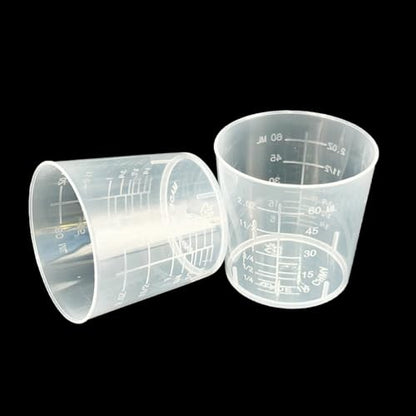 20 Pack 60ml/2oz Plastic Liquid Measuring Cups Transparent Mixing Cups Medicine Cups Lab Graduated Beakers Clear Measuring Jugs Set Medium Kitchen Baking Cooking Measure Tool Home
