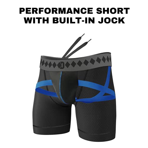 Diamond MMA Compression Performance Short with Built-in Jock Strap and Athletic Cup System - size: Small