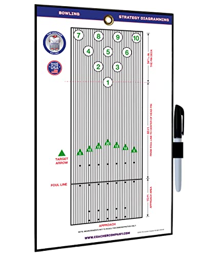 Premium Dry Erase Magnetic Bowling Coaching Coach Board Clipboard - Double-Sided - Made in The USA