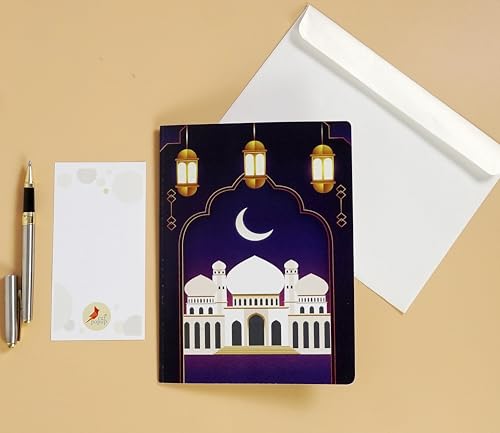 CUTPOPUP Ramadan Card Pop Up, 3D Ramadan Kareem, Eid Mubarak, Awesome Holy Month Present, Eid al-Fitr Celebration, Muslim Holiday, with Note and Envelope SD258US1520