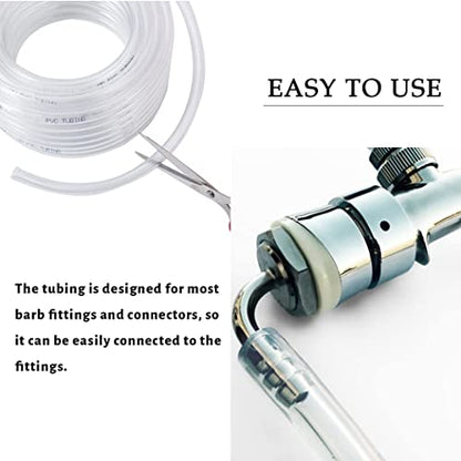DAVCO 3/4" ID x 50ft Clear Vinyl Tubing, Low Pressure Flexible PVC Tubing, Heavy Duty UV Chemical Resistant Lightweight Plastic Vinyl Hose, BPA Free and Non Toxic - size: 3/4"ID, style: 50 Feet