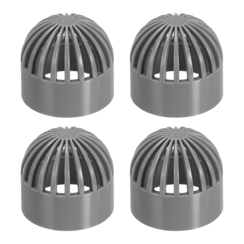 PATIKIL 1.3 Inch (32mm) Fish Cover Permeable Cap, 4 Pcs PVC Breathable Cap Aquarium Guard Fish Tank Intake Cover, Gray - color: Gray, size: 1.3Inch(32mm)
