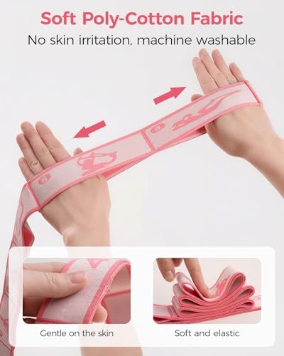 Slim Panda 2 PCS Stretch Strap for Kids Gymnastics Multi-Loop Elastic Strap for Ballet, Latin, Dance, Yoga, Children Flexibility Training & Exercise Resistance Yoga Band- 8 Loops - color: Red & Purple