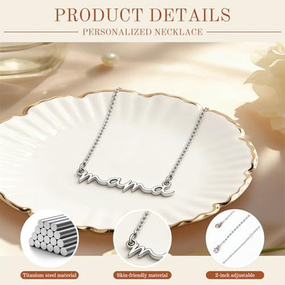 Personalized Name Necklace, Custom Engraved Titanium Steel Gift