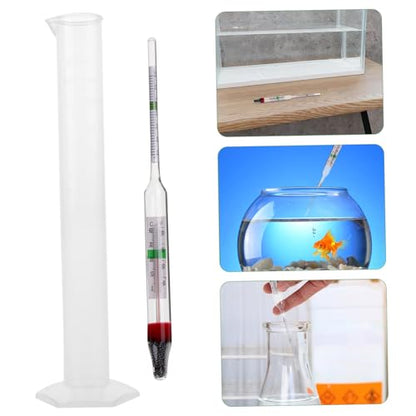 1set Hydrometer Tester with Graduated Cylinder for Accurate Sea Water Measurement for Aquariums and Seafood Tanks