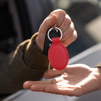LaserGram Oval Keychain, Allah 1, Personalized Engraving Included (Carbon Fiber Red) - color: Carbon Fiber Red
