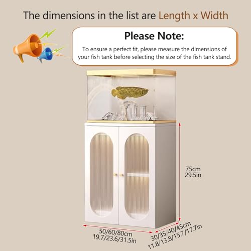 Luxury Fish Tank Cabinet with 16mm Thick Panel, Reserved Wiring Holes on the Back, and Large Storage Space(White,60x45cm/23.6x17.7in) - color: White, size: 60x45cm/23.6x17.7in