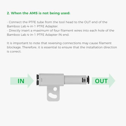 Bamboo Lab 4-in-1 PTFE Adapter,Multi-Material Bowden Tube Connector,Upgrade Hub Expansion Port for Connect 4 Feeding Modules(AMS,Non-AMS Filament TPU,CF) for X1/X1C/X1E/P1/P1P/P1S/P2S/H2S/H2D - style: 4-in-1 PTFE Adapter for X1/P1/H2