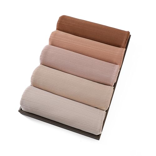 Ribbed Jersey Hijab Scarf for Women, Hijab for Women Muslim Breathable Stretchy Hajib - color: Mocha