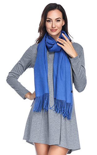Pashmina Shawl Wraps Scarves Evening Dresses Wedding Bridesmaid for Women - color: Blue