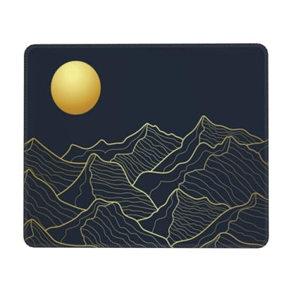 Golden Mountains Lines Moon Mousepad Non-Slip Rubber Base Mouse Pads for Computers Laptop Office Desk Accessories Mouse pad 7.9 x 9.5 in - color: Golden Mountains