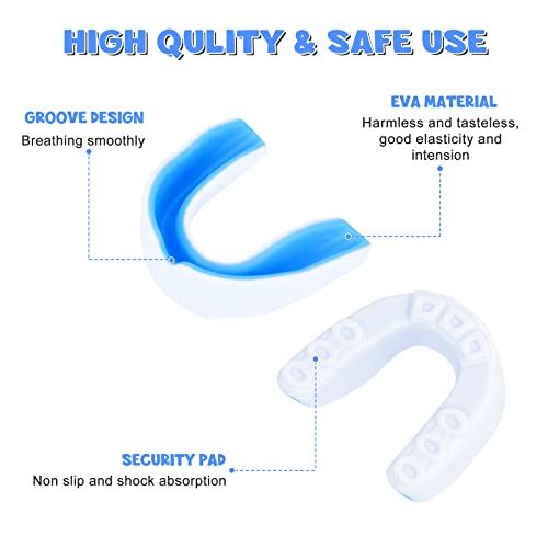 MENOLY 6 Pack Youth Mouth Guard, Sport Mouth Guard with 6 Portable Cases for Football Basketball Boxing MMA Wrestling Hockey - size: Youth (For 8-14 Year old)