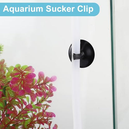 Aquarium Suction Cup, Aquarium Sucker Clip, Suction Cups Airline Tubing Holder, Fish Tank Accessories for Aquarium Fish Tank, Black, 0.39"