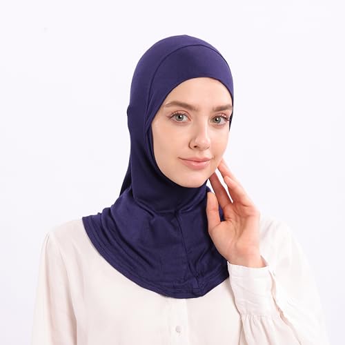 Modal Jersey Muslim Amira Instant Hijab Scarf for Women Jersey Hijab Undercaps - color: Black+camel