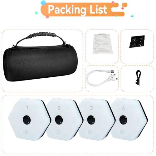 JOJOCY ReactionX Training Lights 4 PCS - Pressure Resistant, Mobile App Control, 29+ Modes, 8 Lights, 6 Strobe Effects, Type-C Charging, Enhances Reaction Time & Agility