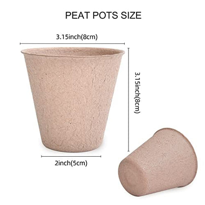 200-Pack 3.15 Inch Peat Pots for Seedling with 200 Pcs Plant Labels,Outdoor Garden Germination Nursery Pots,Biodegradable Seed Starter Pots Kits - style: 200P
