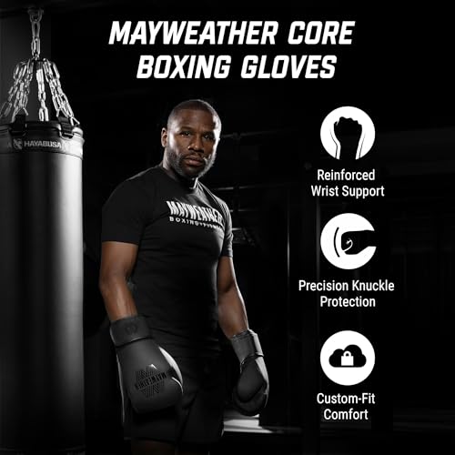 Mayweather Core Boxing Gloves – Bag Gloves, Boxing Mitts & Sparring Gloves for Men, Women | Beginner Training Gloves | Large-X-Large