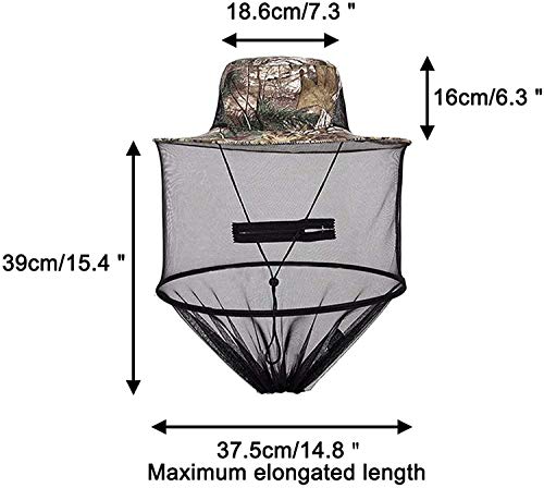 2 Pack Mosquito Head Net Hat, Sun Hat Bucket Hat Fishing Hat with Hidden Net Mesh for Outdoor Lover Fishing Hiking Gardening Beekeeping Men or Women ArmyGreen