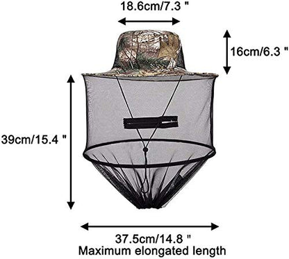 2 Pack Mosquito Head Net Hat, Sun Hat Bucket Hat Fishing Hat with Hidden Net Mesh for Outdoor Lover Fishing Hiking Gardening Beekeeping Men or Women ArmyGreen