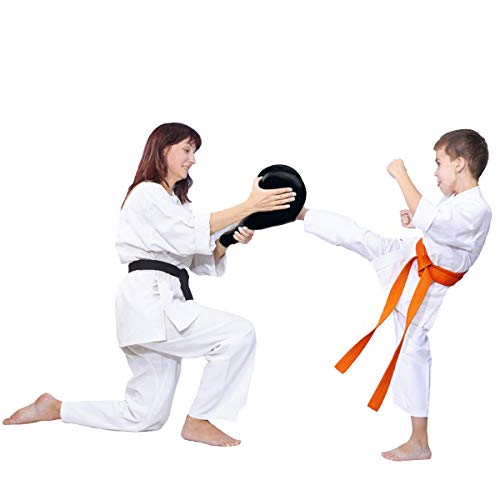 2 Pack Taekwondo Kick Pads, Durable Kicking Target Pads for TKD Karate Martial Arts Strike Kickboxing Training Muay Thai MMA Fight Gear - color: BLACK [1 Pair]