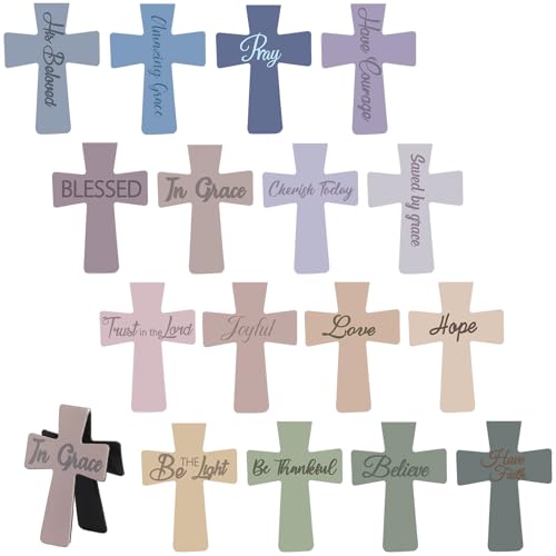 Outus 48 Pcs Bible Magnetic Christian Bookmarks Cross for Women, Marble - style: Marble Style