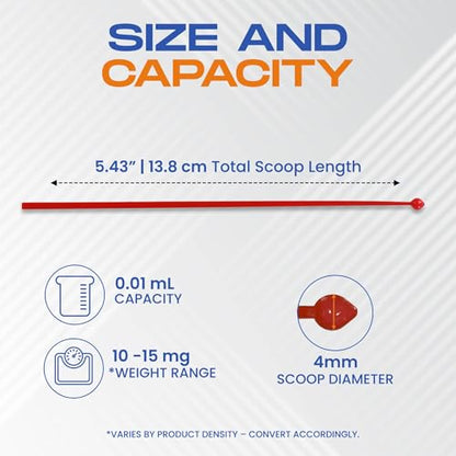 Micro Scoop for Powder (10-15 mg) – Milligram Measuring Spoons 100 ct BPA-Free Mg Scoop | FitPowders - size: 100 Count