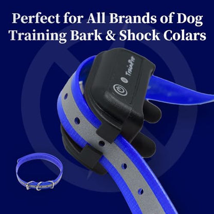 Waterproof TPU Replacement Strap for Dog Training Collar, 27.5 in - color: Blue Reflect