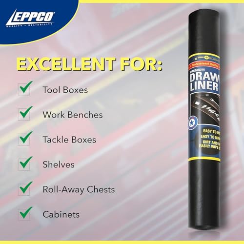 EPPCO Enterprises 1864 24" x 30' Tool Box Liner, Black - size: 24"W x 360"L